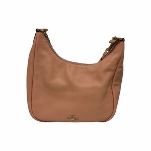 Coach Pebbled Peach Leather Shoulder Handbag